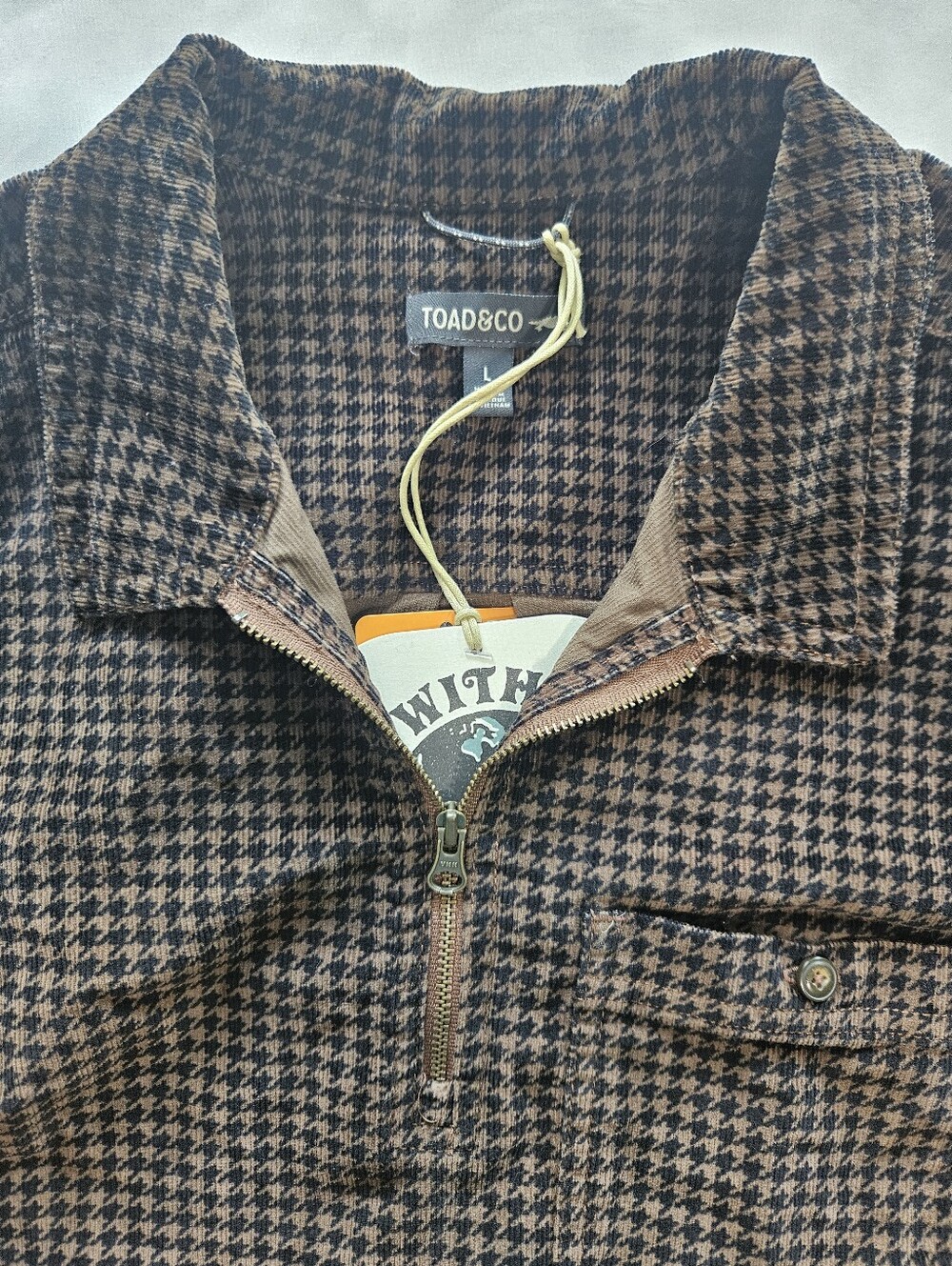 Toad & Co Womens L Cruiser Cord Popover Dress Brown Corduroy Long Sleeve Pockets - Picture 5 of 16